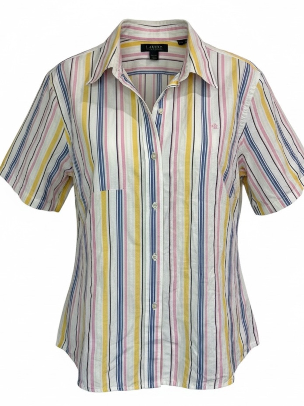 Ralph Lauren Multi-Color Striped Short Sleeve Button-Down Shirt